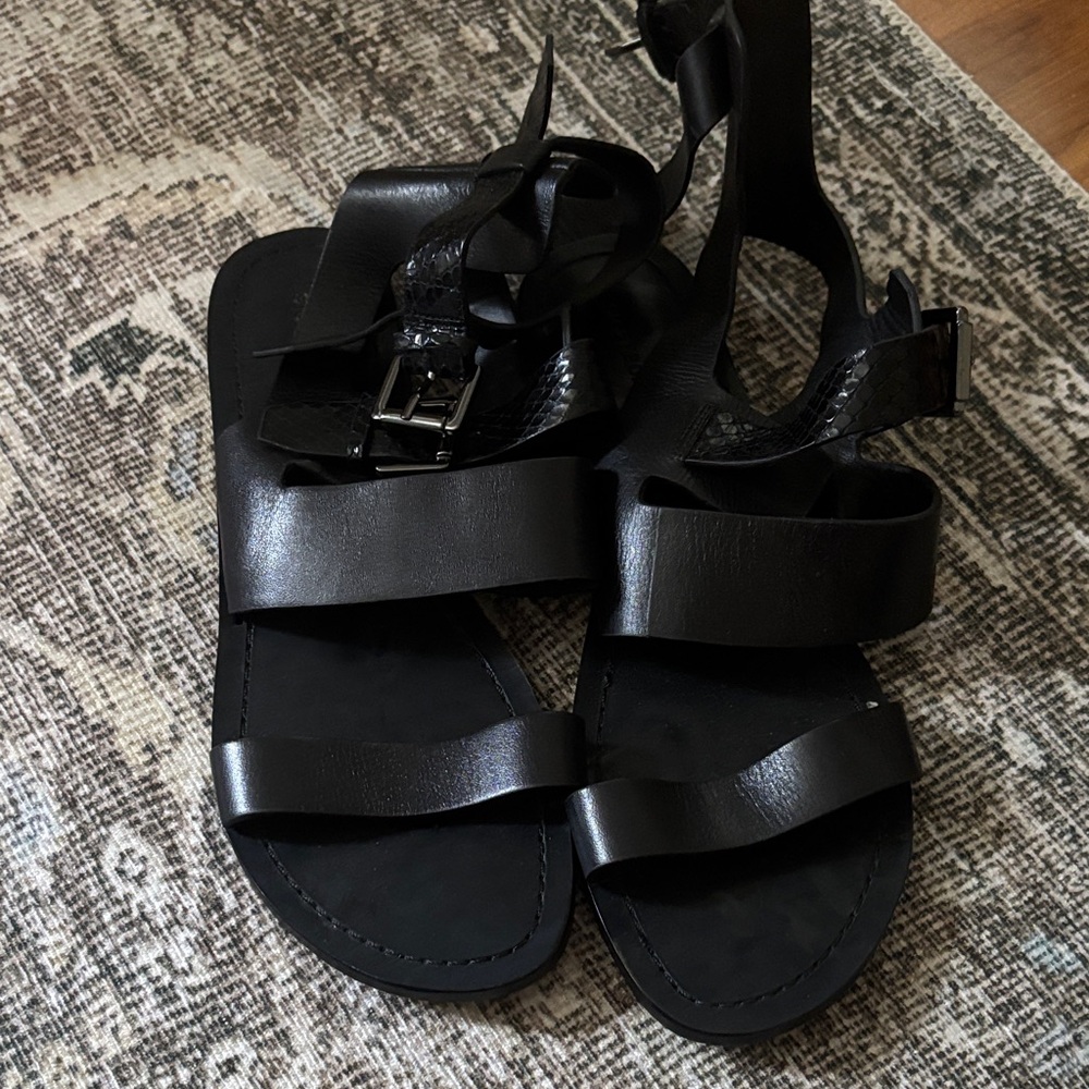 Sigerson Morrison Black Leather Sandals